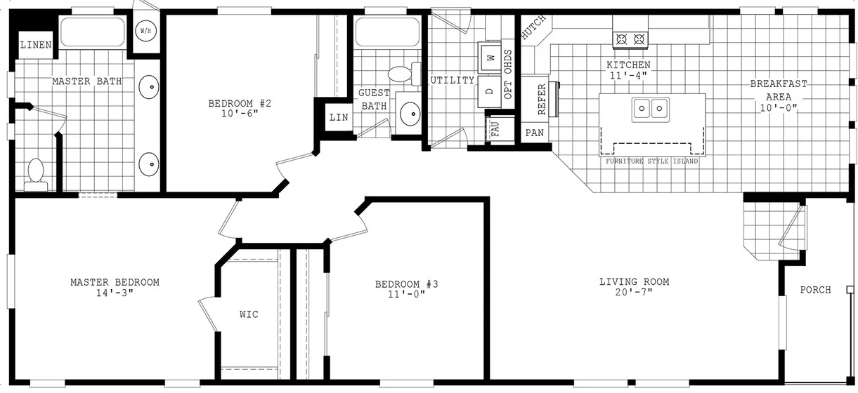 Durango porch homes 28603e floor plan home features