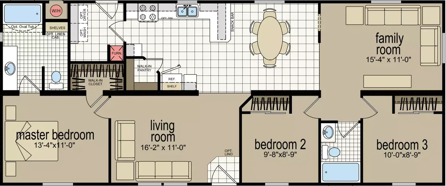 Cm-3563f floor plan home features