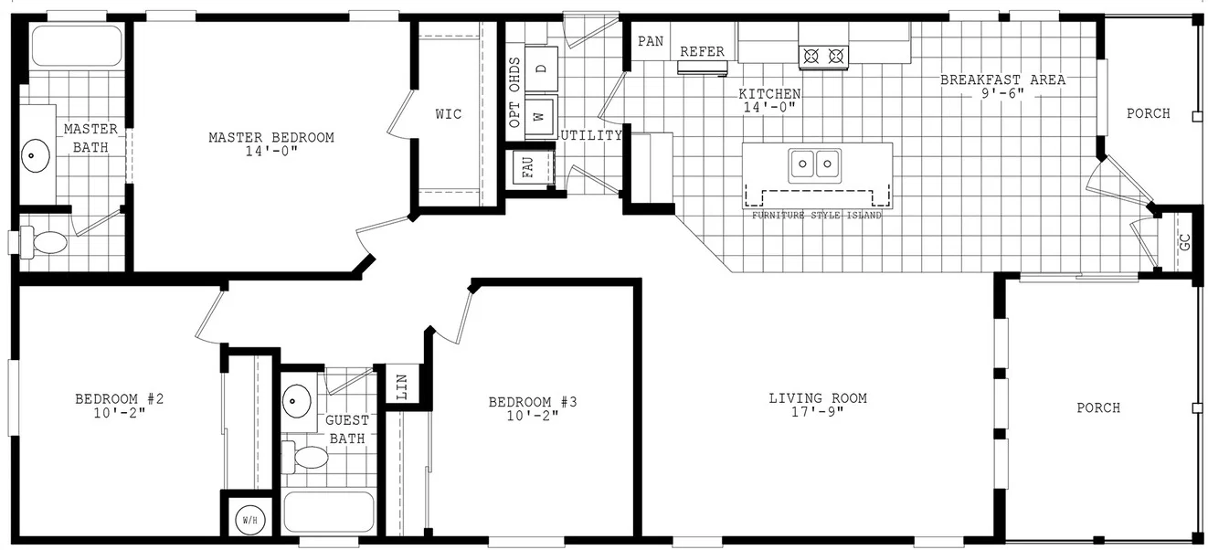 Durango porch homes 28603d floor plan home features