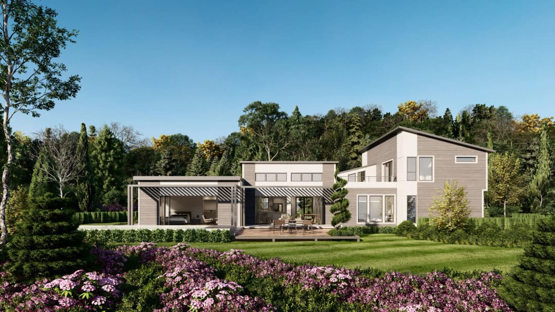 Model 8 exterior home features