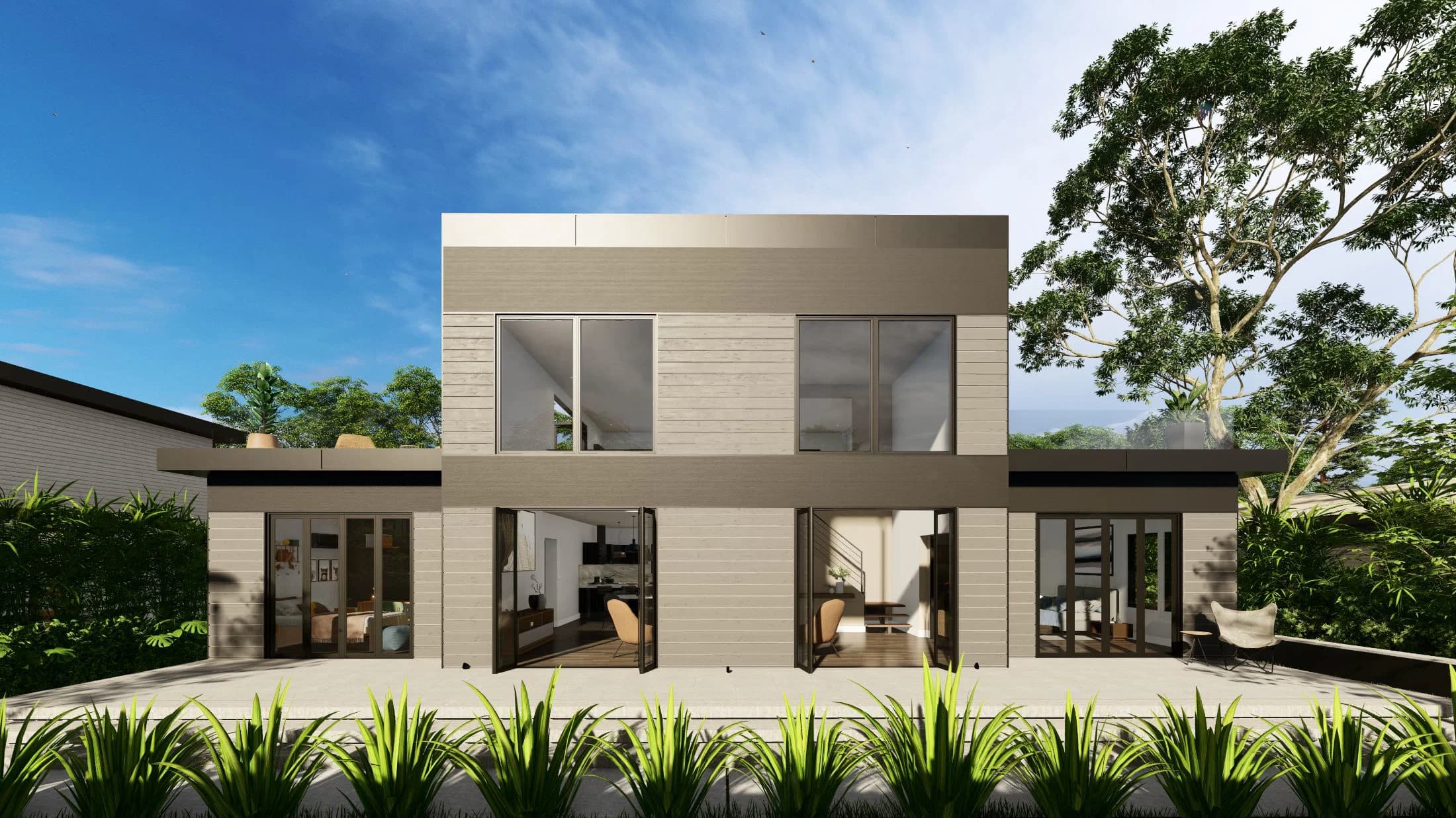 Model 19 hero, elevation, and exterior home features