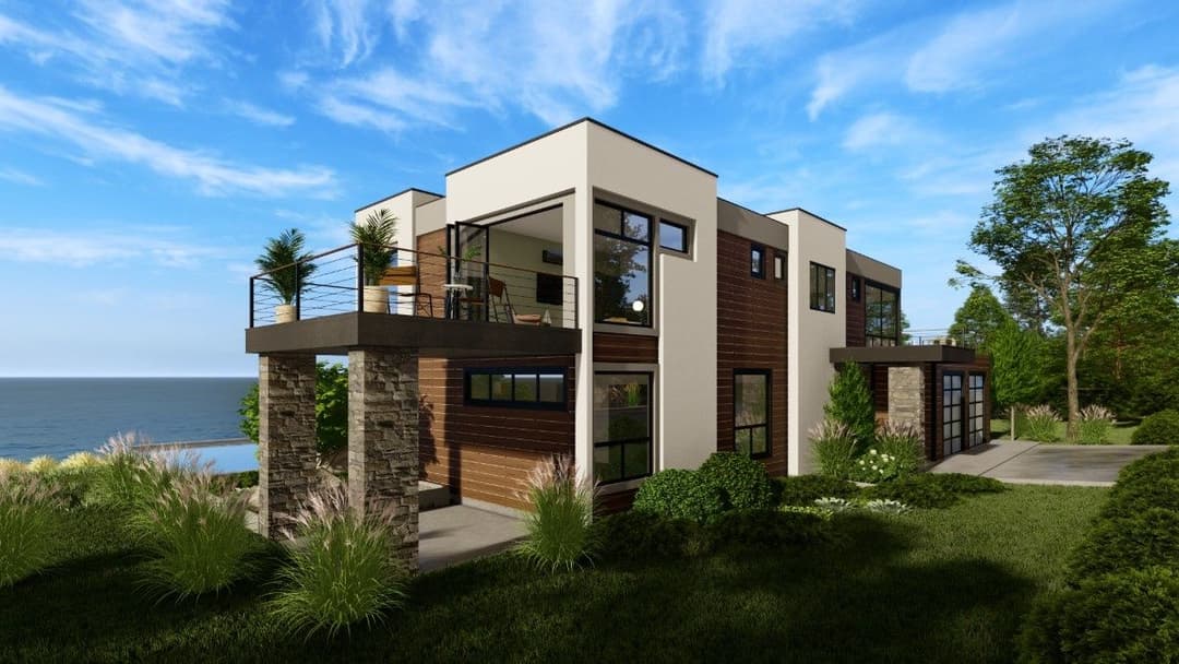 Model 2 exterior home features