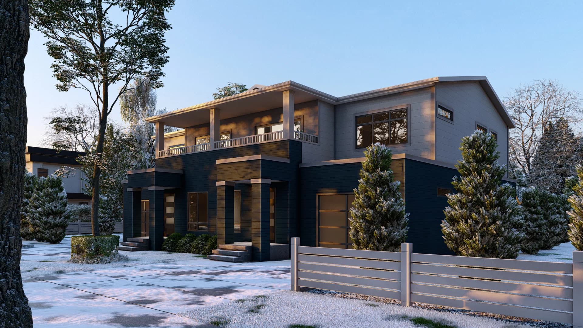 Multi family 2 exterior home features