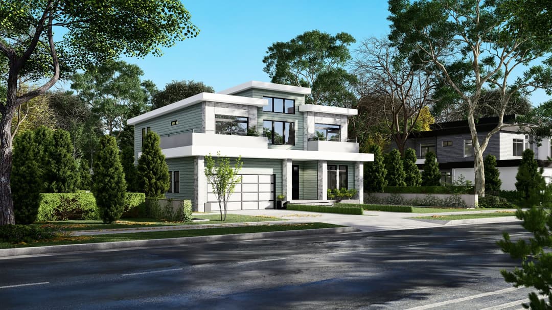 Model 4 hero, elevation, and exterior home features