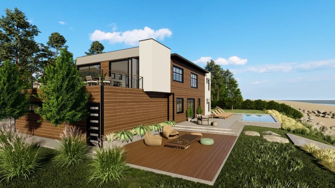 Model 2 exterior home features