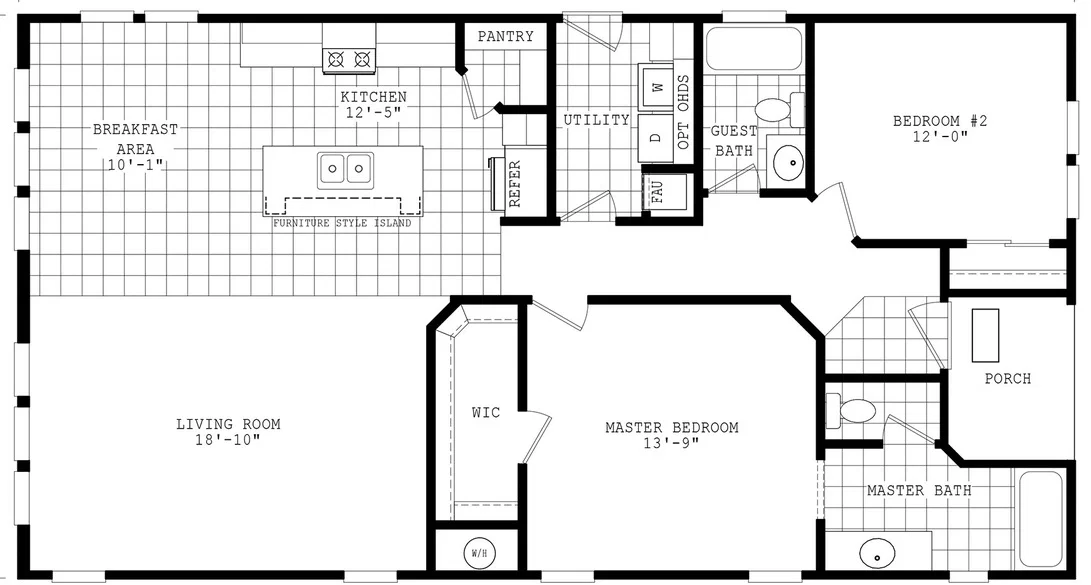 Durango porch homes 28502b floor plan home features