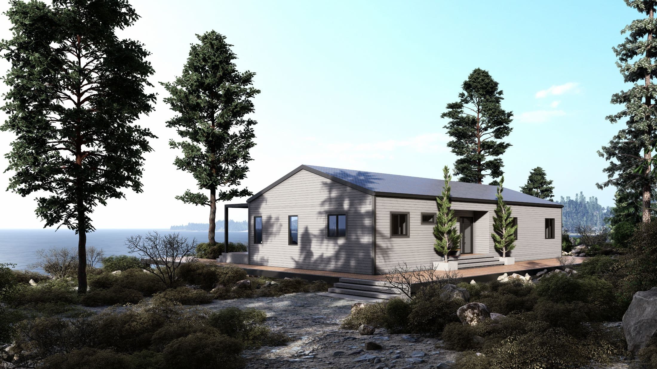 Model 17 hero, elevation, and exterior home features