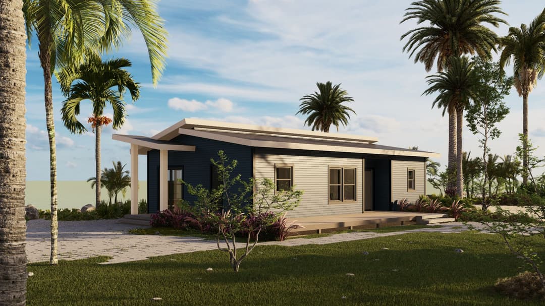 Model 24 hero, elevation, and exterior home features