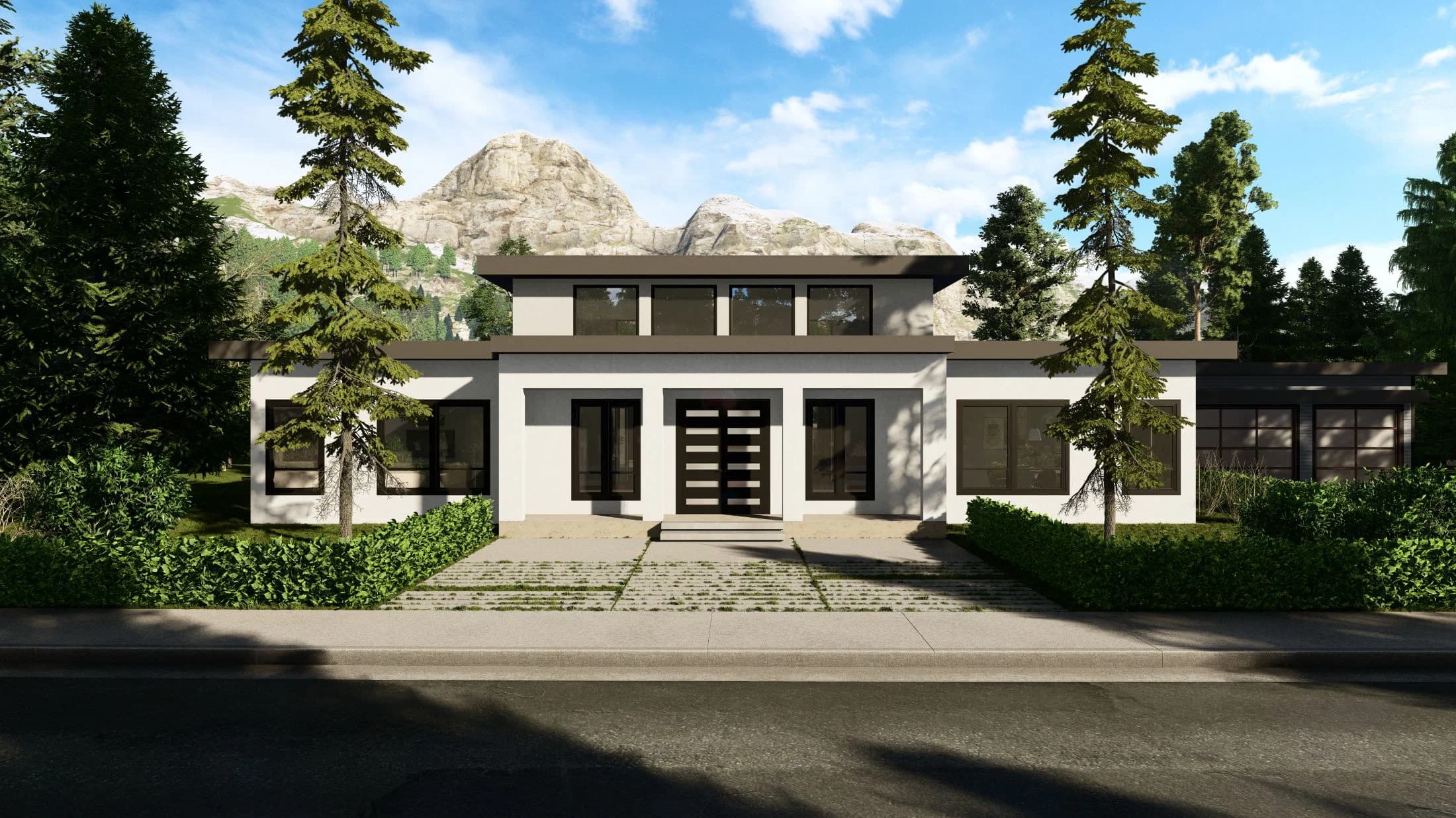 Model 12 hero, elevation, and exterior home features