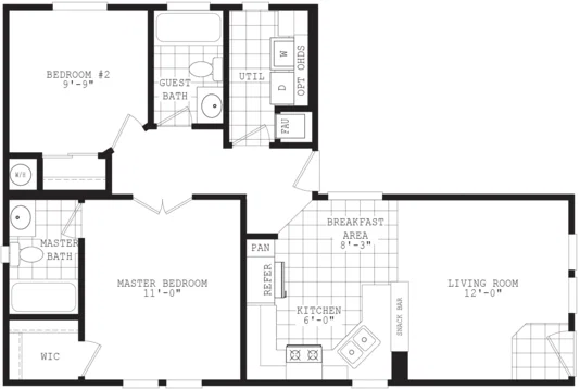 20' wide homes 20442a floor plan home features