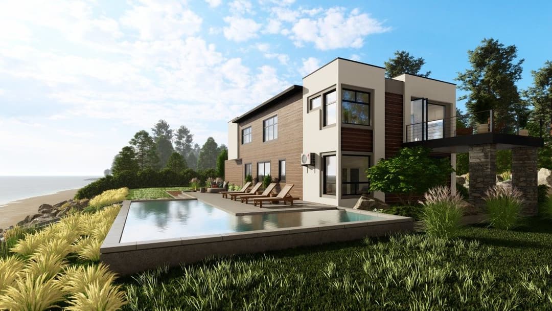 Model 2 exterior home features